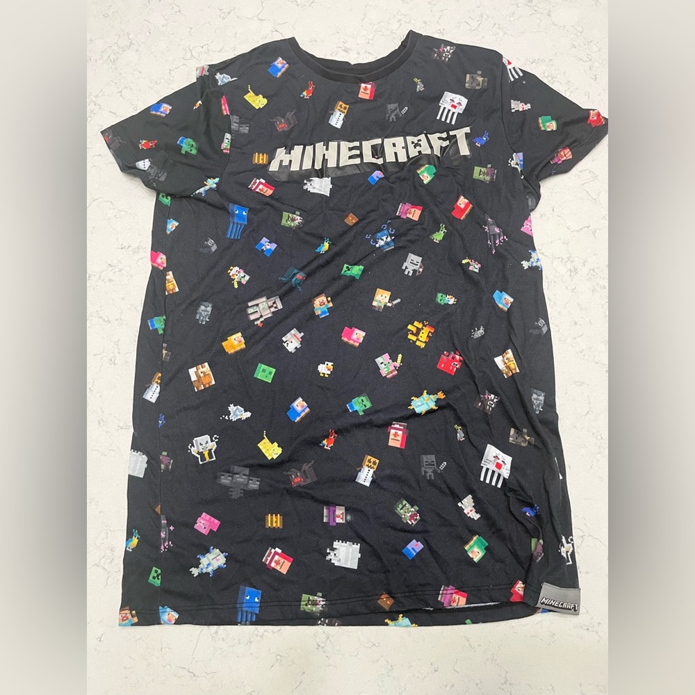 Minecraft Short Black Tee